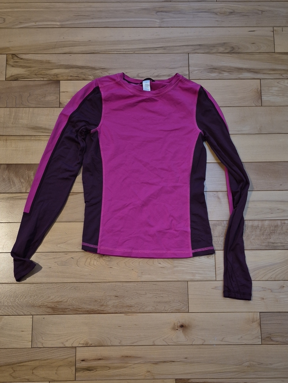 Ivivva Girls Size 14 Long Sleeve Top in Bright Pink and Plum